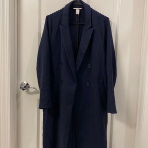 Navy Trench Coat for Cool Weather